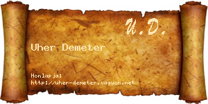 Uher Demeter névjegykártya